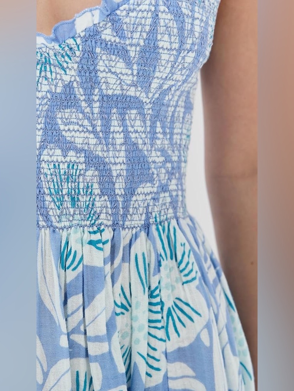 Free People Sweet Nothings Midi Dress linen cotton tropical vacay floral beachy - Picture 2 of 7